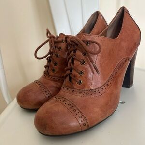 MIZ MOOZ vintage Oxford heels leather brandy